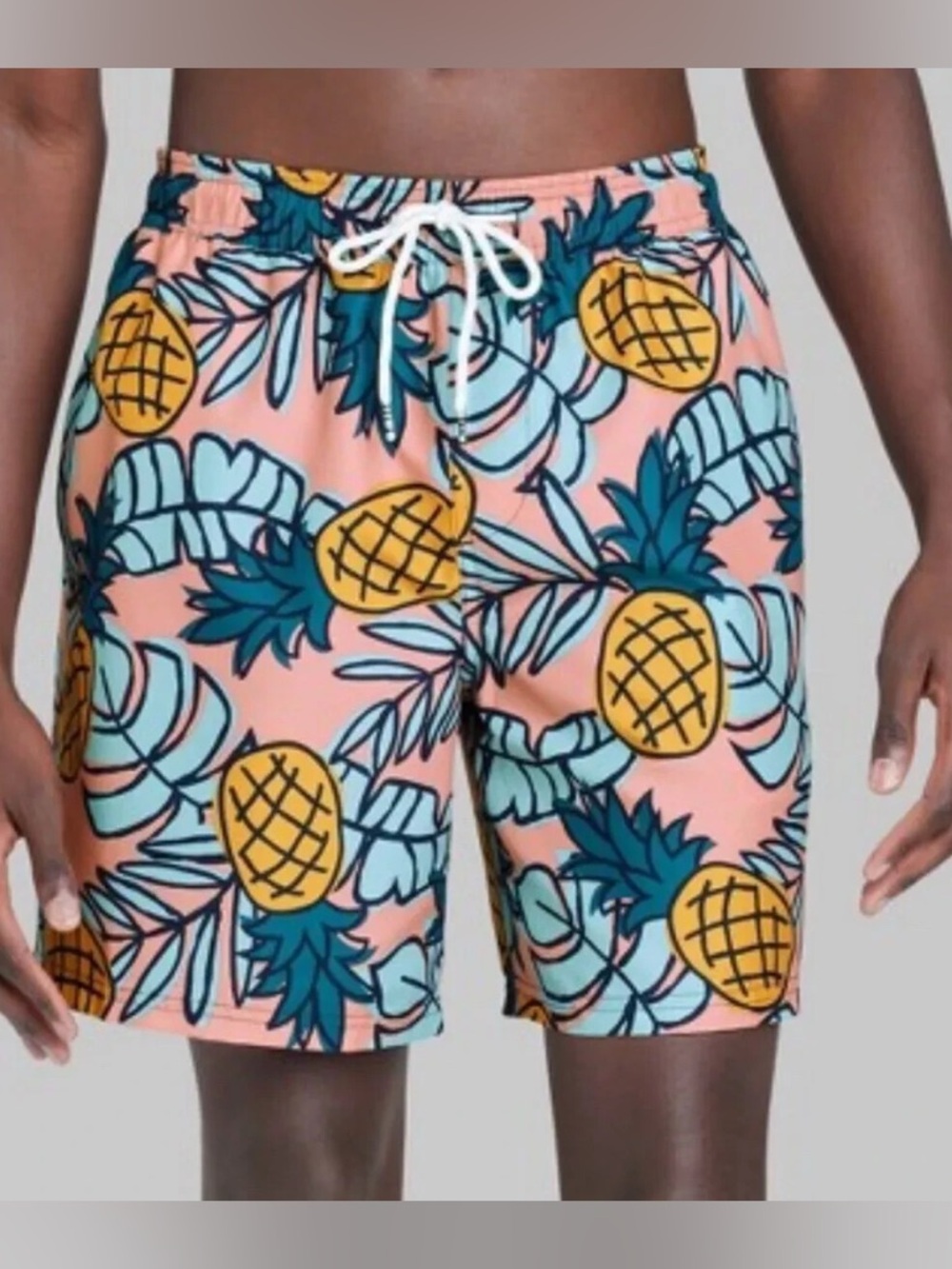 Original Use Pineapple Tropical Swim Trunks Men’s Large Pink Blue